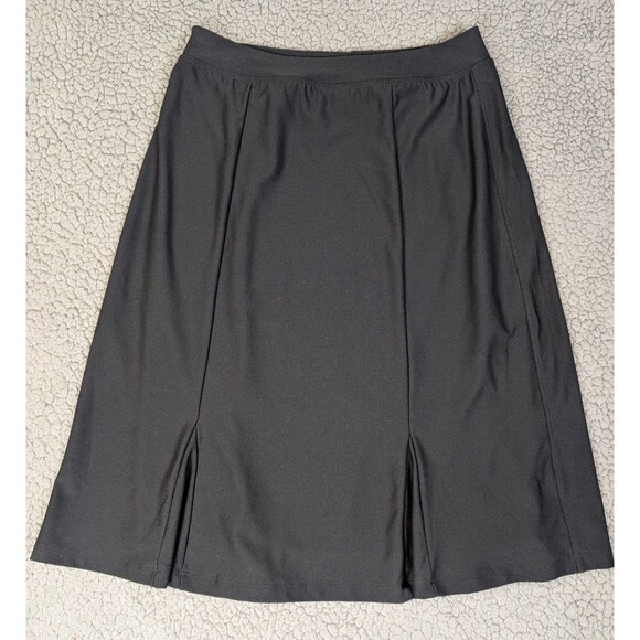 Spanx Pencil Skirt Sz M Black Poly Stretch Pull On Lined Elastic Waist Slimming - Picture 1 of 8